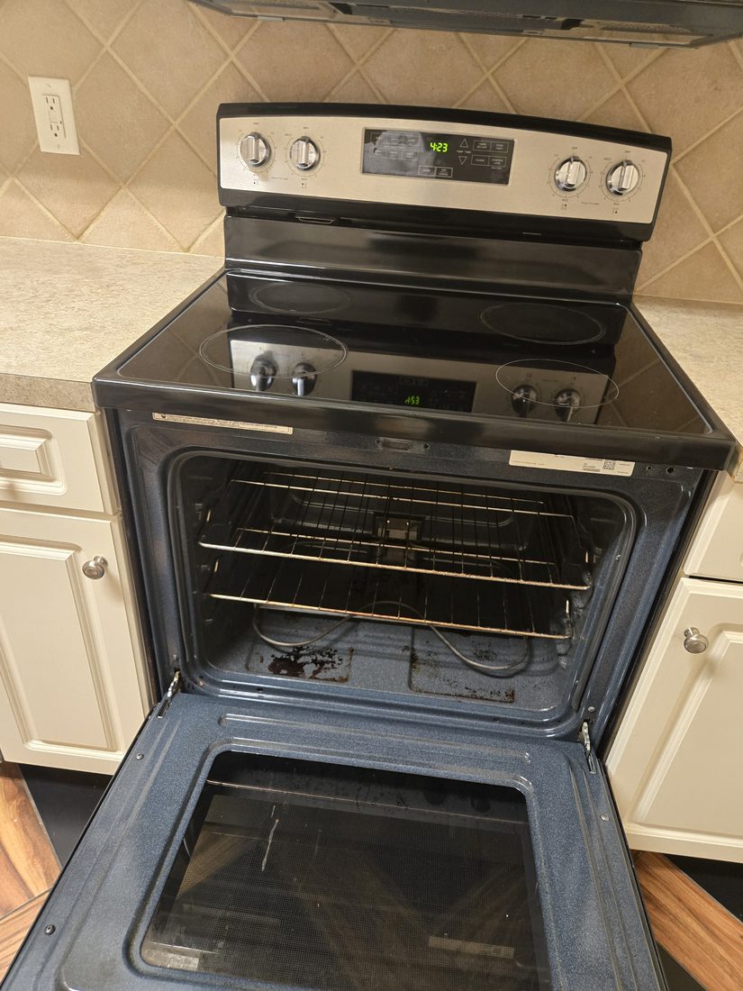 Clean oven interior and racks after Kidoti Clean rehab cleaning, Birmingham AL
