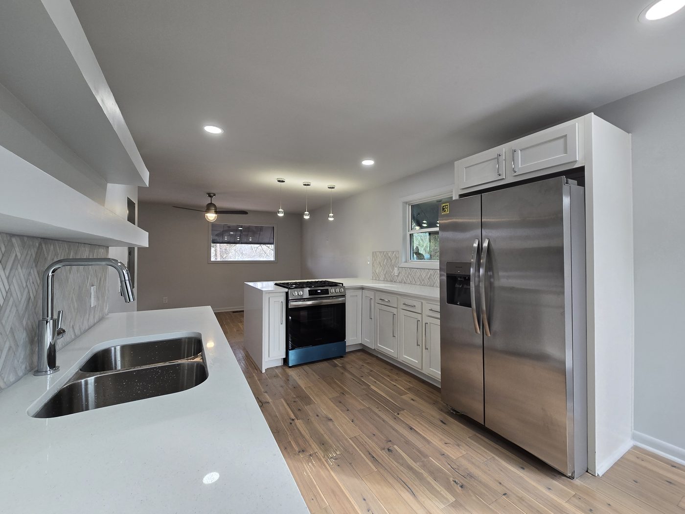 Renovated investor property kitchen after Kidoti Clean rehab cleaning, Birmingham AL